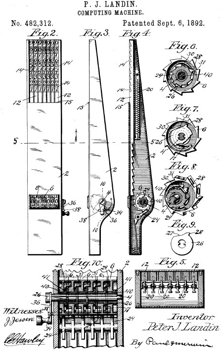 Landin's Computing machine patent drawing