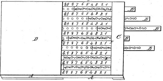 patent drawing of Youngs's calculating device