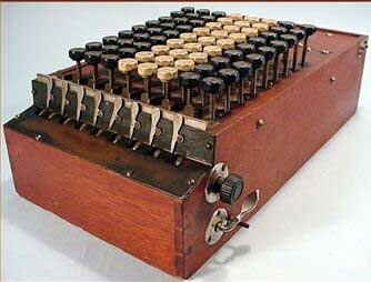 A wooden-case Comptometer from 1887