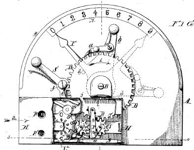 The Arithmometer of Frank Baldwin-patent drawing