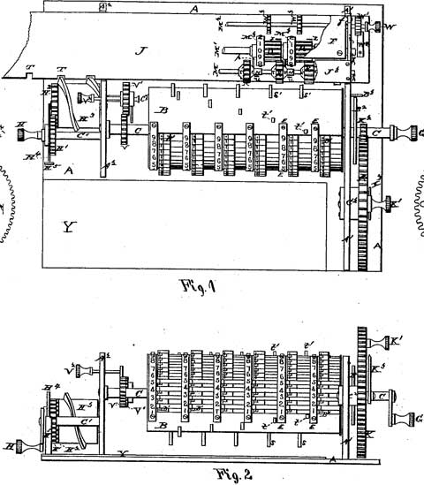 The patent drawing of the third machine of Barbour