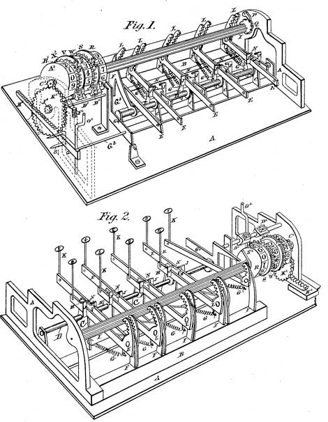 The patent drawing of the Bouchet's machine