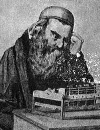 Stern with his calculating machine