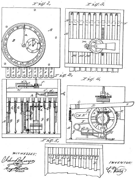 The first page from the patent drawing of the machine of Winter