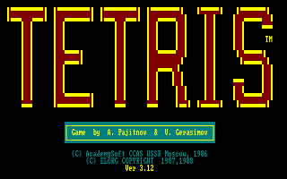 First versions of Tetris for IBM PC
